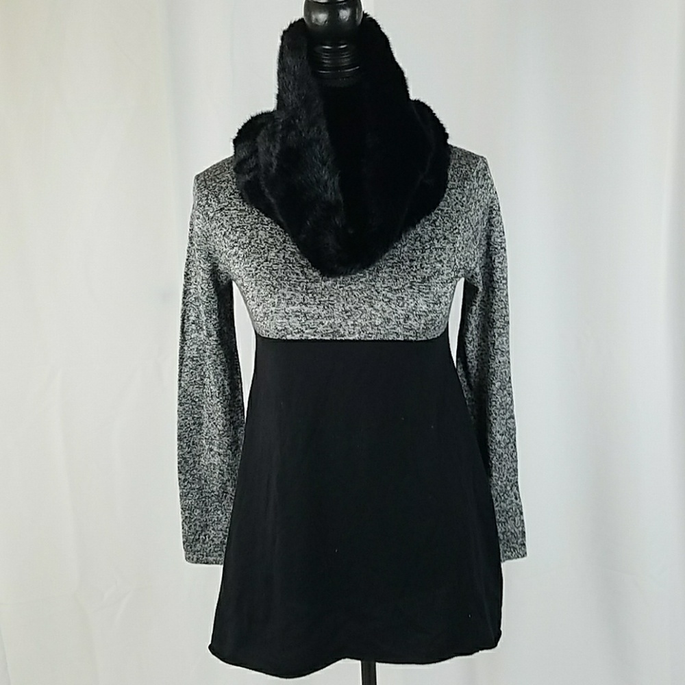 Style & co women PP scarf tunic sweater‎ faux fur scarf boho whimsigoth